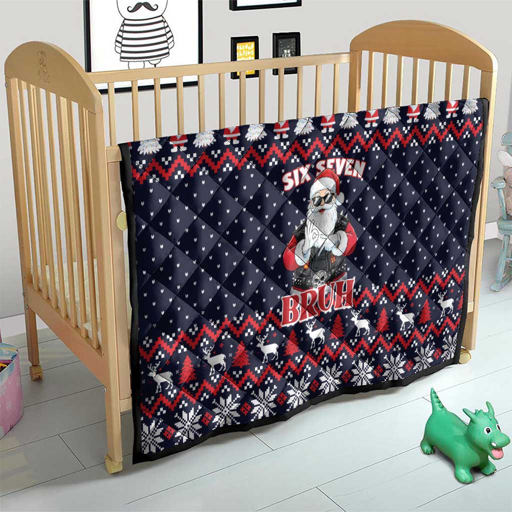 Funny Santa Six Seven Bruh Christmas Quilt Meme Gen Alpha Slang - Wonder Print Shop