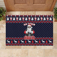 Funny Santa Six Seven Bruh Christmas Rubber Doormat Meme Gen Alpha Slang - Wonder Print Shop