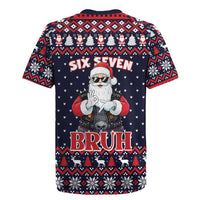 Funny Santa Six Seven Bruh Christmas Rugby Jersey Meme Gen Alpha Slang - Wonder Print Shop