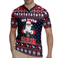 Funny Santa Six Seven Bruh Christmas Rugby Jersey Meme Gen Alpha Slang - Wonder Print Shop