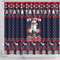 Funny Santa Six Seven Bruh Christmas Shower Curtain Meme Gen Alpha Slang - Wonder Print Shop