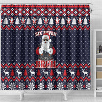Funny Santa Six Seven Bruh Christmas Shower Curtain Meme Gen Alpha Slang - Wonder Print Shop