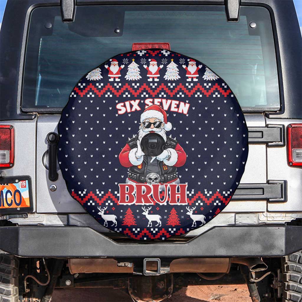 Funny Santa Six Seven Bruh Christmas Spare Tire Cover Meme Gen Alpha Slang - Wonder Print Shop