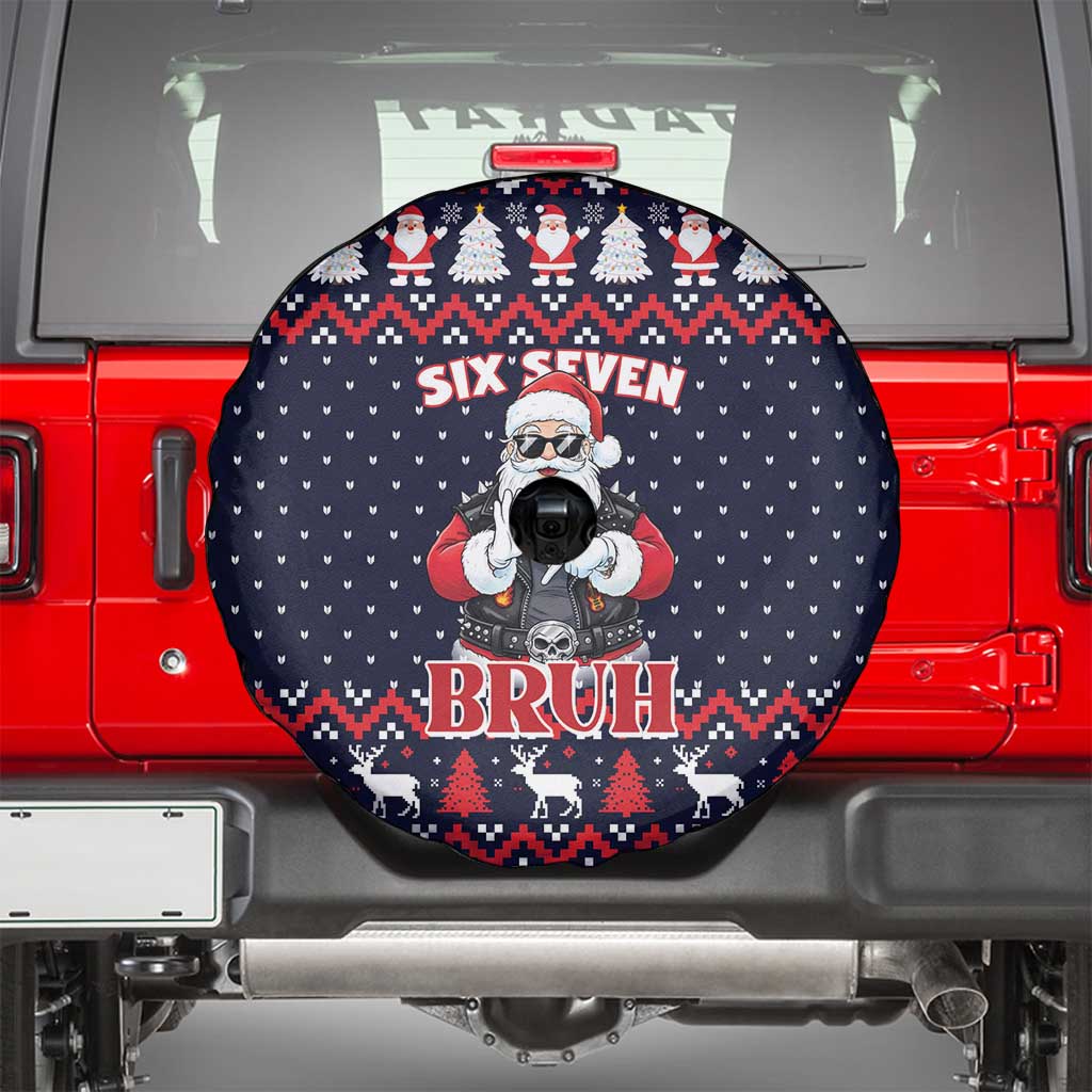 Funny Santa Six Seven Bruh Christmas Spare Tire Cover Meme Gen Alpha Slang - Wonder Print Shop