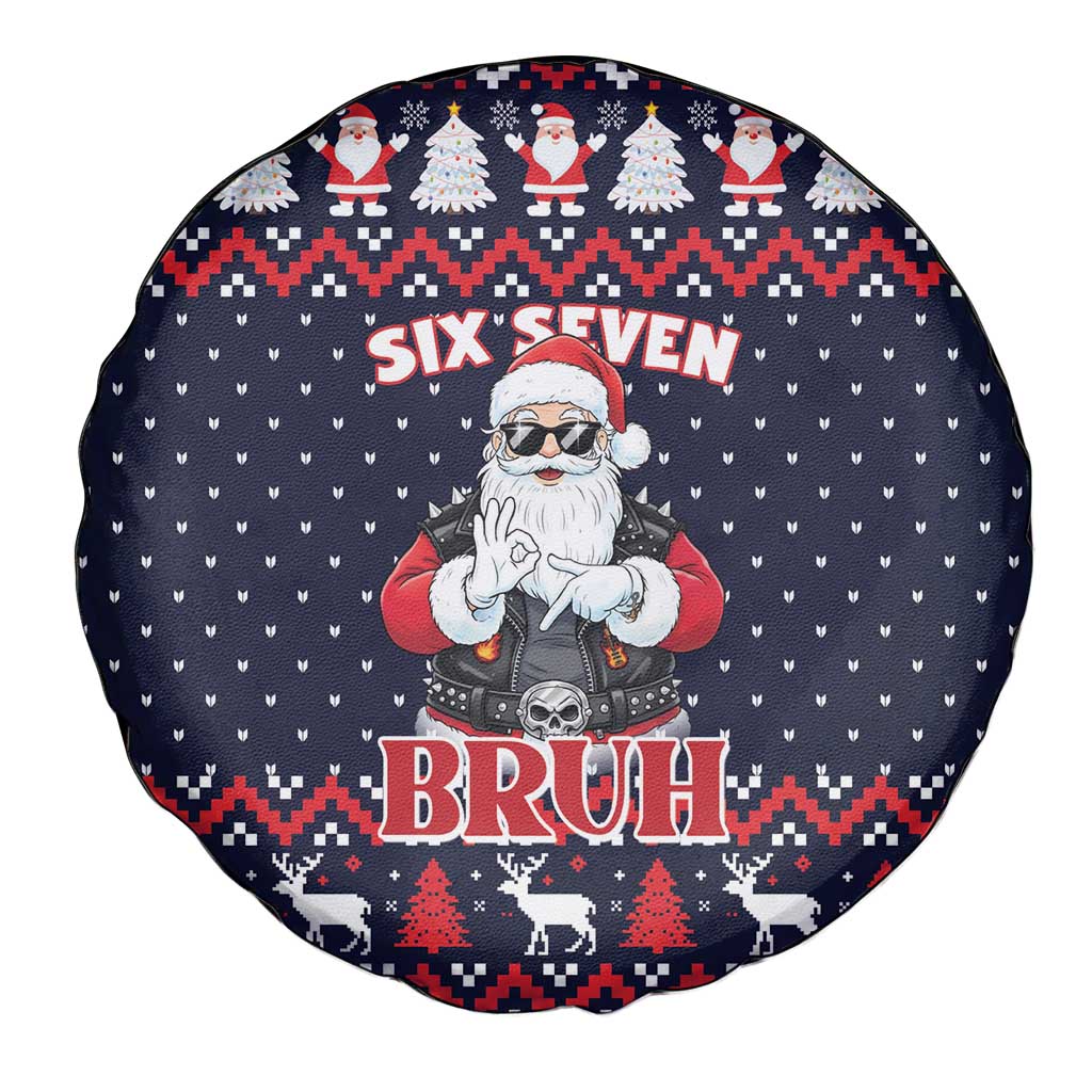 Funny Santa Six Seven Bruh Christmas Spare Tire Cover Meme Gen Alpha Slang - Wonder Print Shop