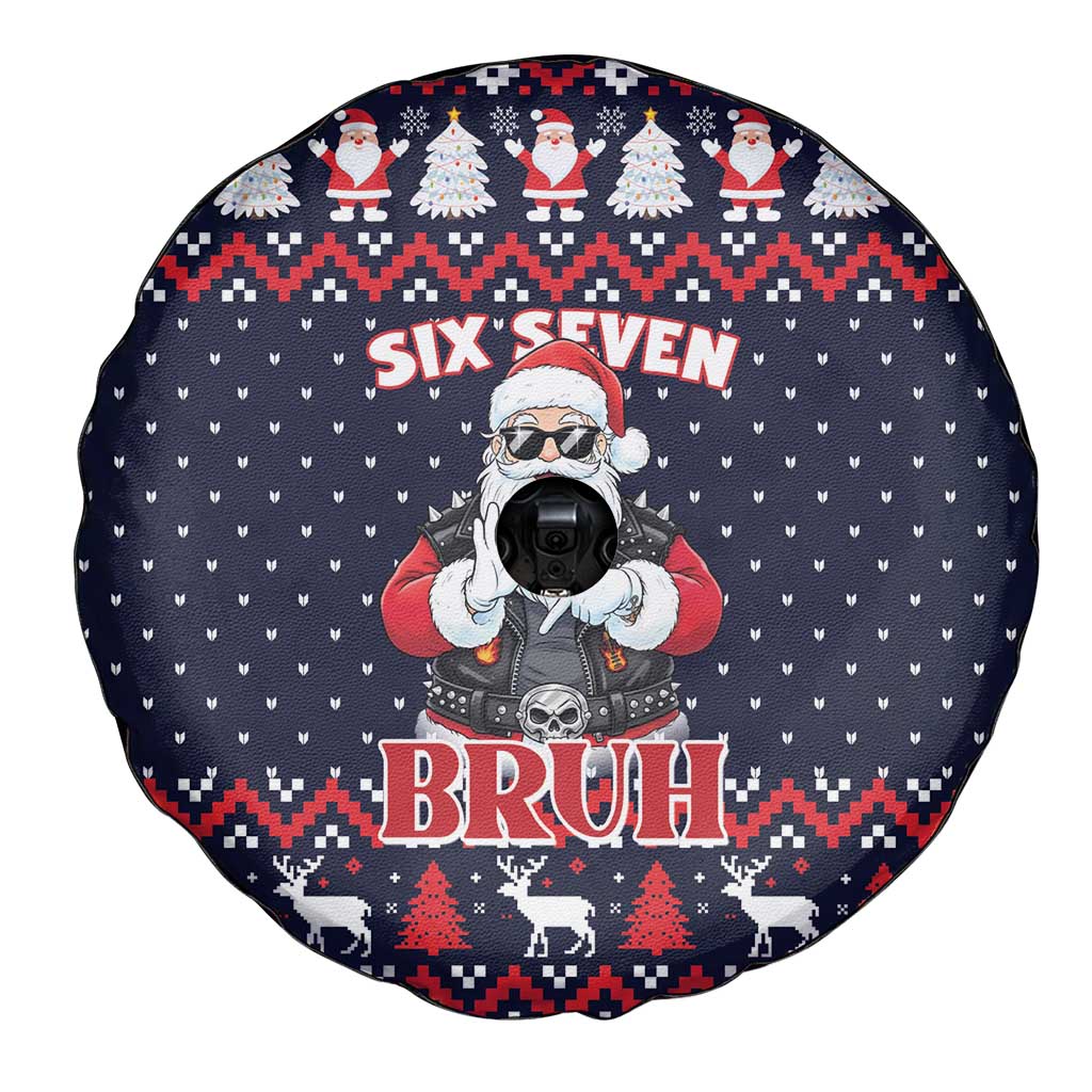 Funny Santa Six Seven Bruh Christmas Spare Tire Cover Meme Gen Alpha Slang - Wonder Print Shop