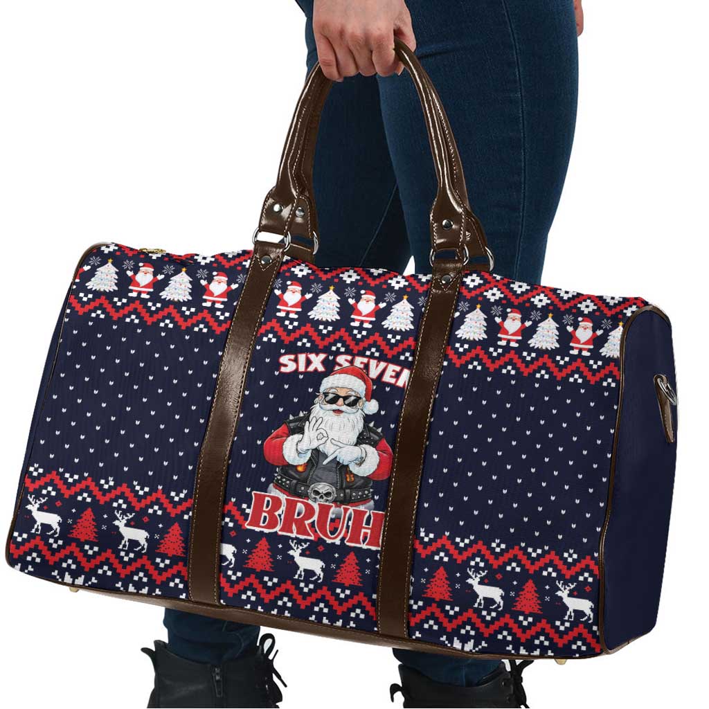Funny Santa Six Seven Bruh Christmas Travel Bag Meme Gen Alpha Slang - Wonder Print Shop