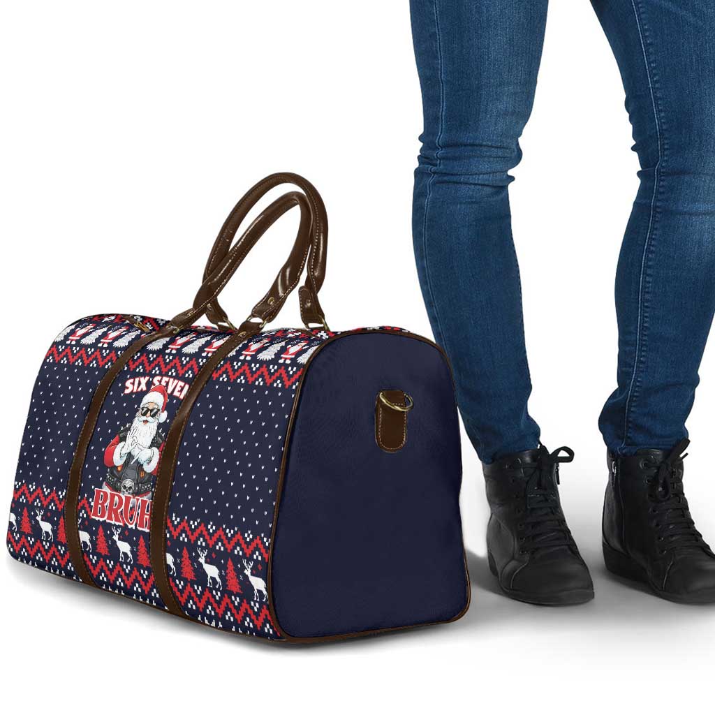 Funny Santa Six Seven Bruh Christmas Travel Bag Meme Gen Alpha Slang - Wonder Print Shop