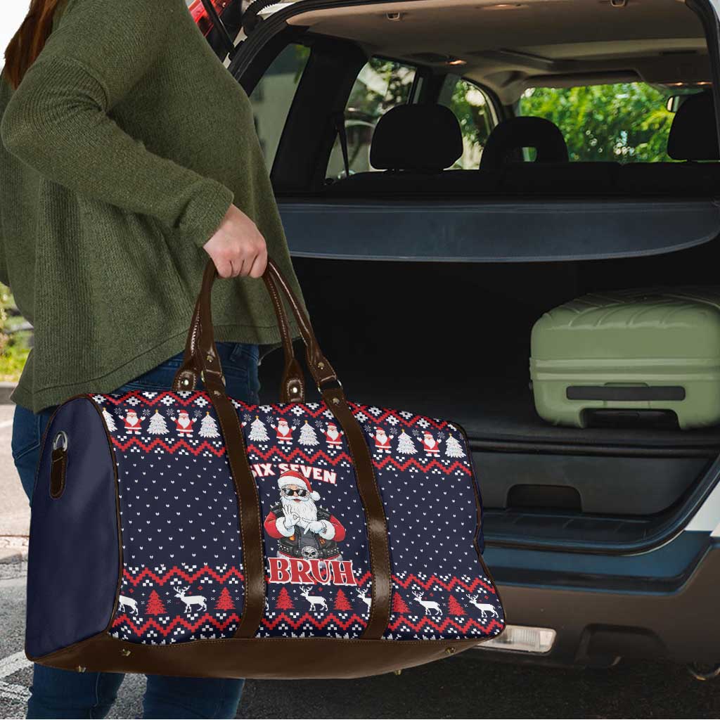 Funny Santa Six Seven Bruh Christmas Travel Bag Meme Gen Alpha Slang - Wonder Print Shop