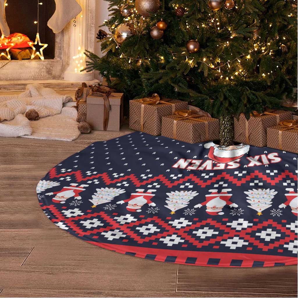 Funny Santa Six Seven Bruh Christmas Tree Skirt Meme Gen Alpha Slang - Wonder Print Shop