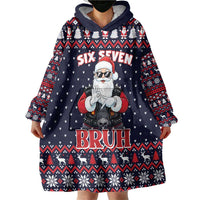 Funny Santa Six Seven Bruh Christmas Wearable Blanket Hoodie Meme Gen Alpha Slang - Wonder Print Shop