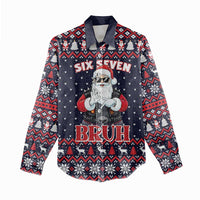 Funny Santa Six Seven Bruh Christmas Women Casual Shirt Meme Gen Alpha Slang - Wonder Print Shop