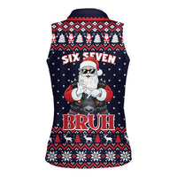 Funny Santa Six Seven Bruh Christmas Women Sleeveless Polo Shirt Meme Gen Alpha Slang - Wonder Print Shop