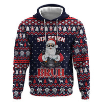 Funny Santa Six Seven Bruh Christmas Zip Hoodie Meme Gen Alpha Slang - Wonder Print Shop