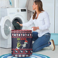 Grinch Hand Six Seven Xmas Laundry Basket Meme Gen Alpha Slang - Wonder Print Shop