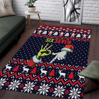 Grinch Hand Six Seven Xmas Area Rug Meme Gen Alpha Slang - Wonder Print Shop