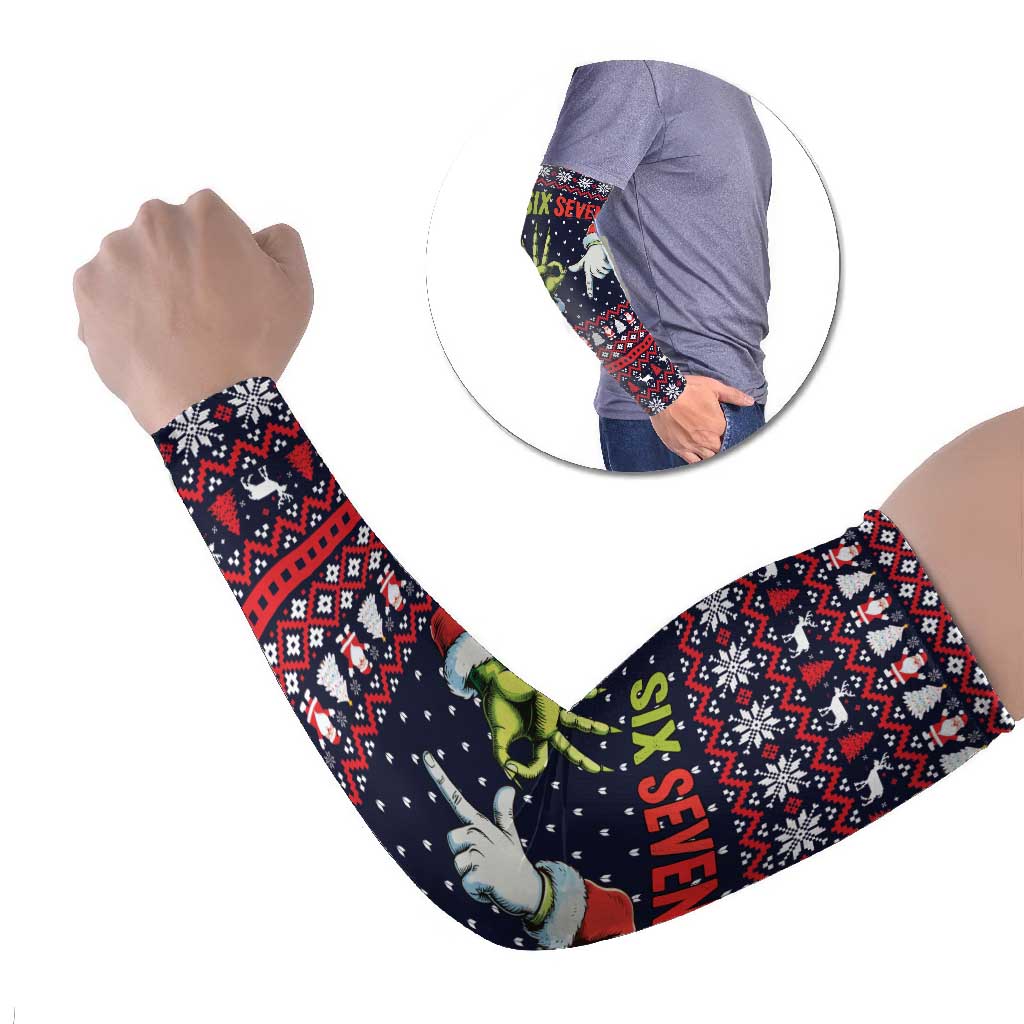 Grinch Hand Six Seven Xmas Arm Sleeves Meme Gen Alpha Slang - Wonder Print Shop