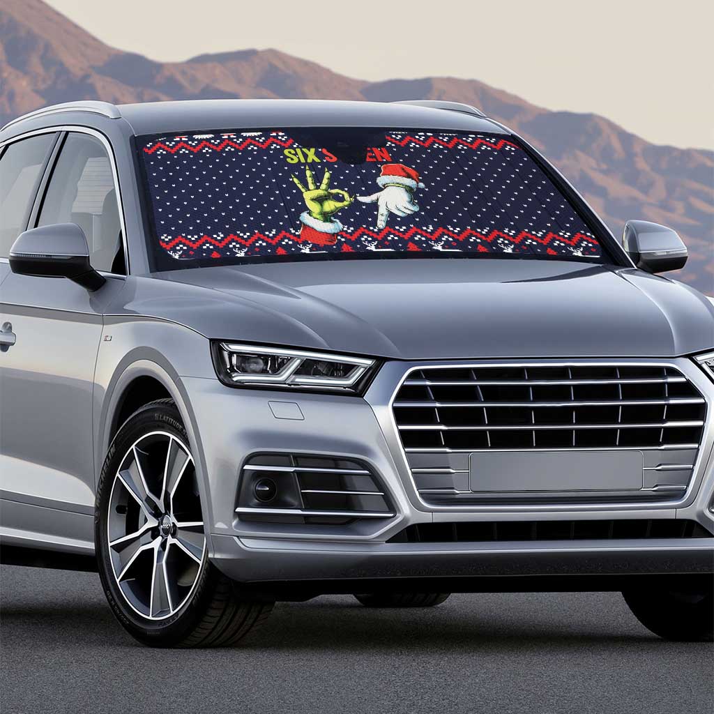 Grinch Hand Six Seven Xmas Auto Sun Shade Meme Gen Alpha Slang - Wonder Print Shop
