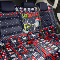 Grinch Hand Six Seven Xmas Back Car Seat Cover Meme Gen Alpha Slang - Wonder Print Shop