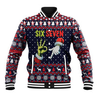 Grinch Hand Six Seven Xmas Baseball Jacket Meme Gen Alpha Slang - Wonder Print Shop