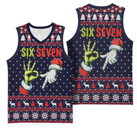 Grinch Hand Six Seven Xmas Basketball Jersey Meme Gen Alpha Slang - Wonder Print Shop