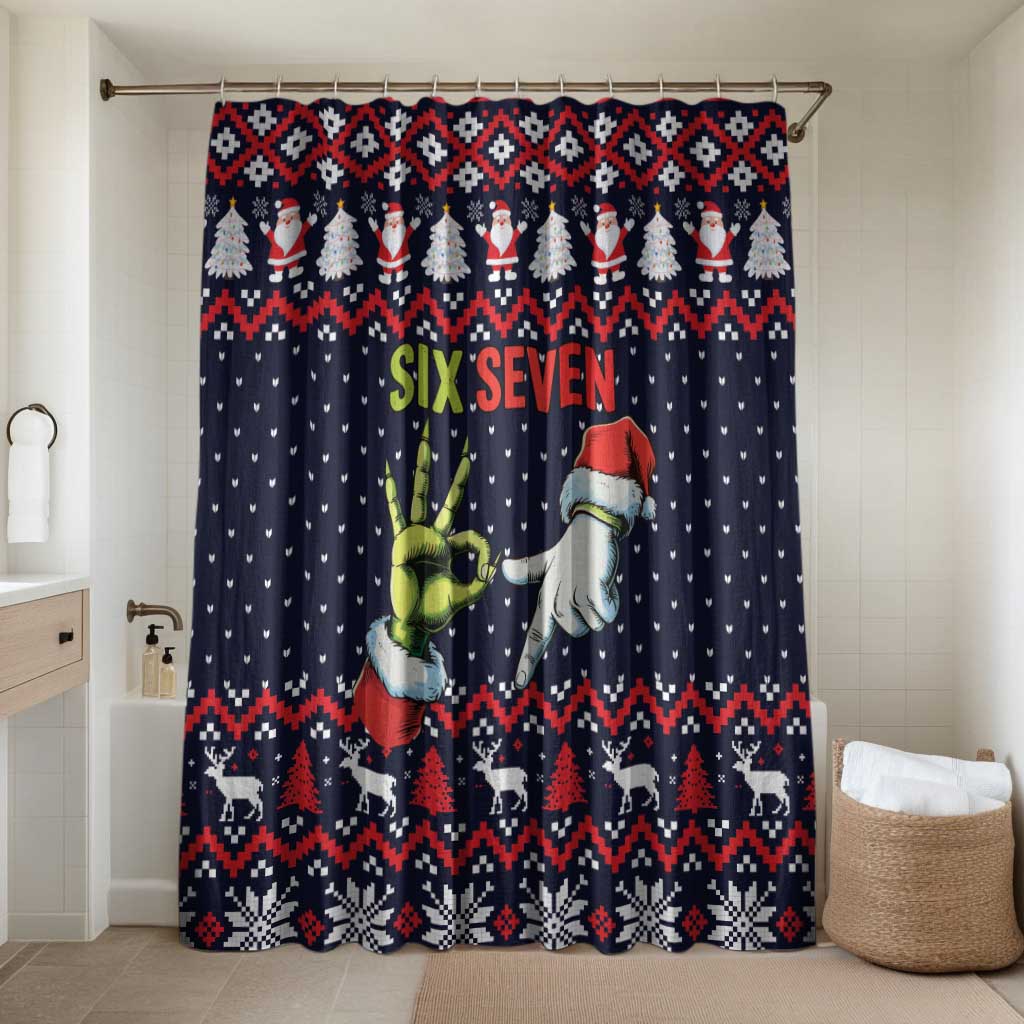 Grinch Hand Six Seven Xmas Bathroom Set Meme Gen Alpha Slang - Wonder Print Shop