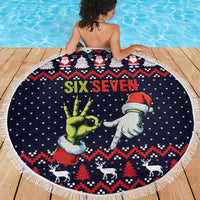 Grinch Hand Six Seven Xmas Beach Blanket Meme Gen Alpha Slang - Wonder Print Shop