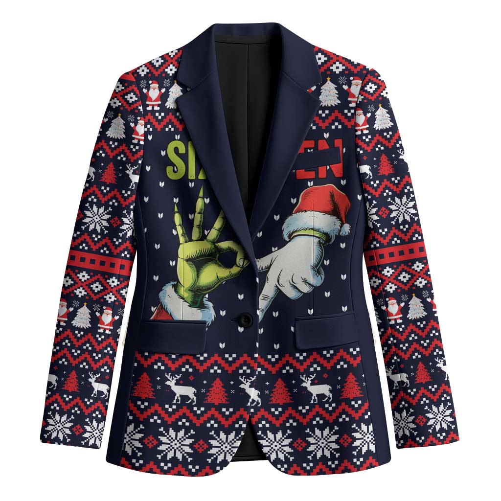 Grinch Hand Six Seven Xmas Blazer Meme Gen Alpha Slang - Wonder Print Shop