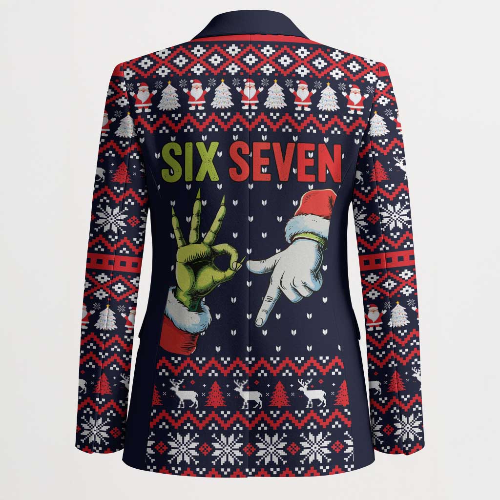 Grinch Hand Six Seven Xmas Blazer Meme Gen Alpha Slang - Wonder Print Shop