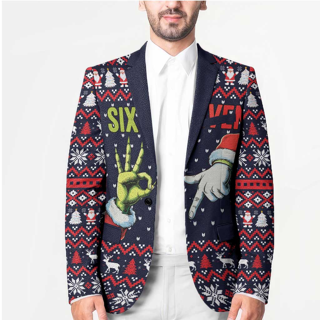 Grinch Hand Six Seven Xmas Blazer Meme Gen Alpha Slang - Wonder Print Shop