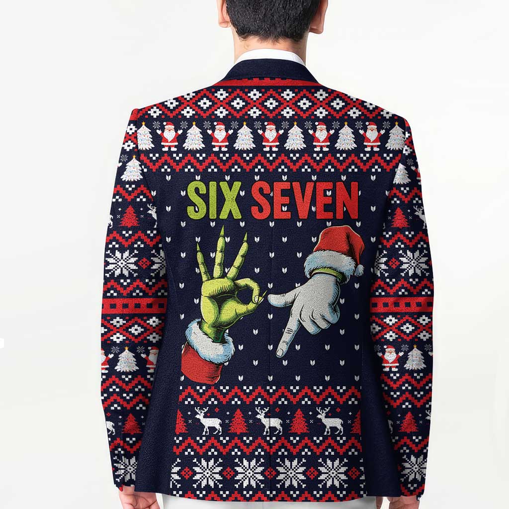 Grinch Hand Six Seven Xmas Blazer Meme Gen Alpha Slang - Wonder Print Shop