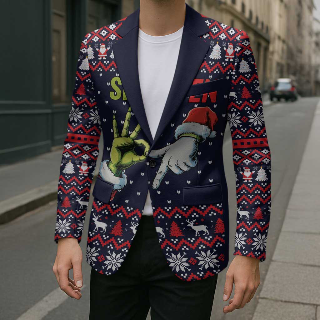 Grinch Hand Six Seven Xmas Blazer Meme Gen Alpha Slang - Wonder Print Shop