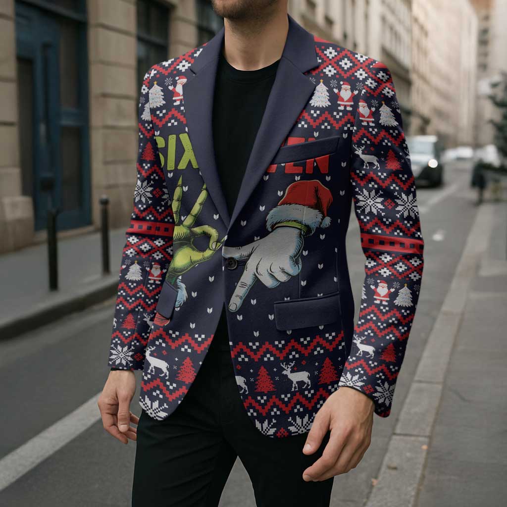 Grinch Hand Six Seven Xmas Blazer Meme Gen Alpha Slang - Wonder Print Shop