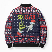 Grinch Hand Six Seven Xmas Bomber Puffer Jacket Meme Gen Alpha Slang - Wonder Print Shop
