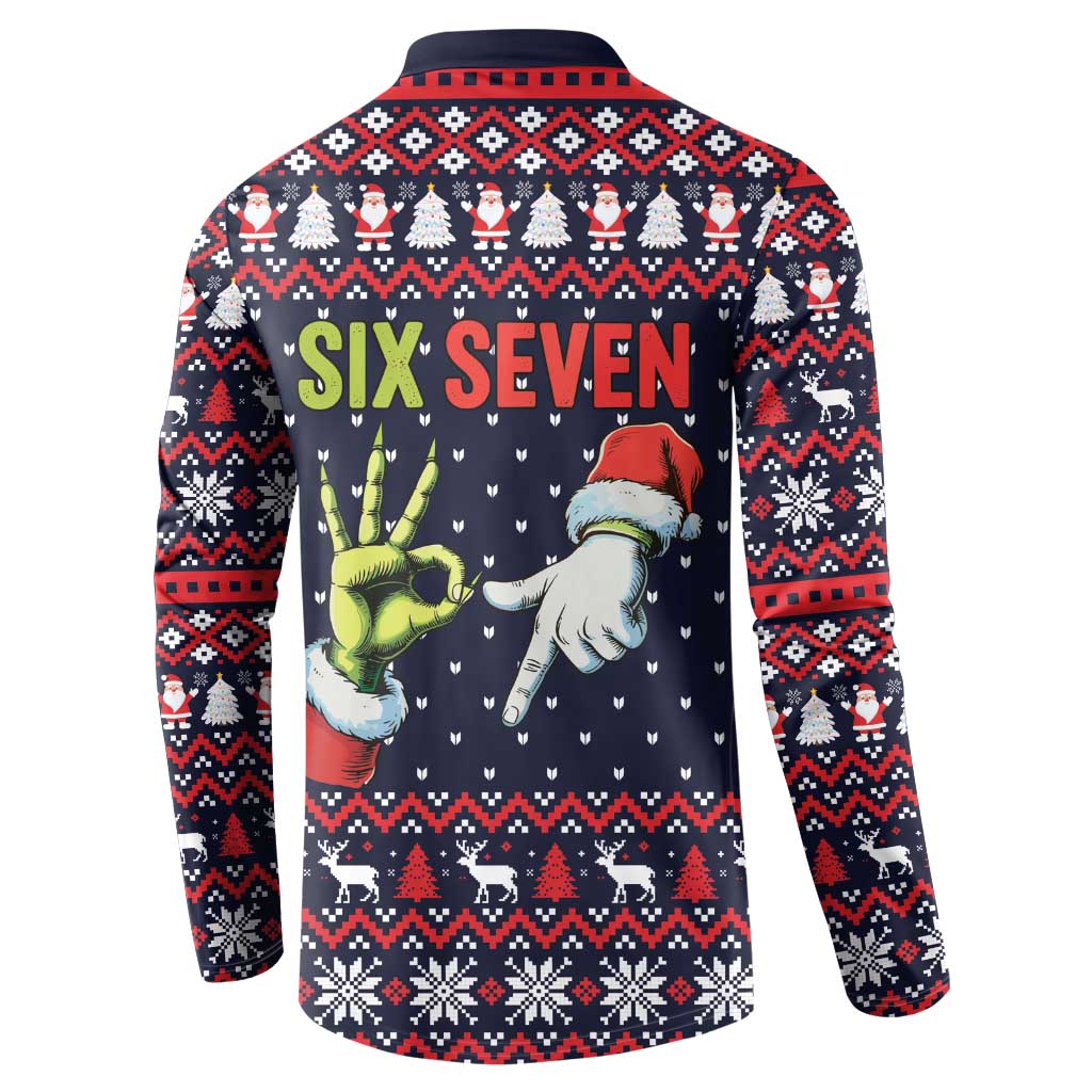 Grinch Hand Six Seven Xmas Button Sweatshirt Meme Gen Alpha Slang - Wonder Print Shop