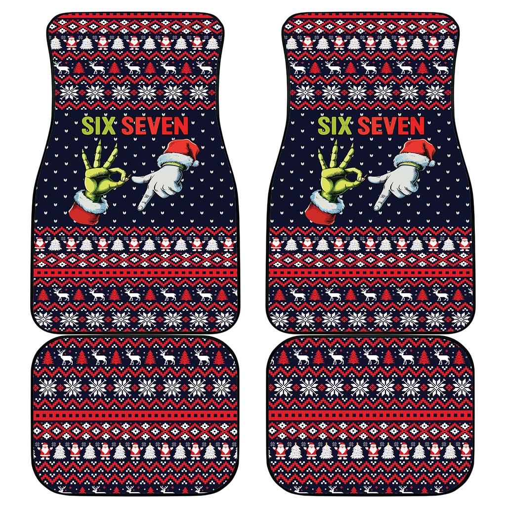 Grinch Hand Six Seven Xmas Car Mats Meme Gen Alpha Slang - Wonder Print Shop