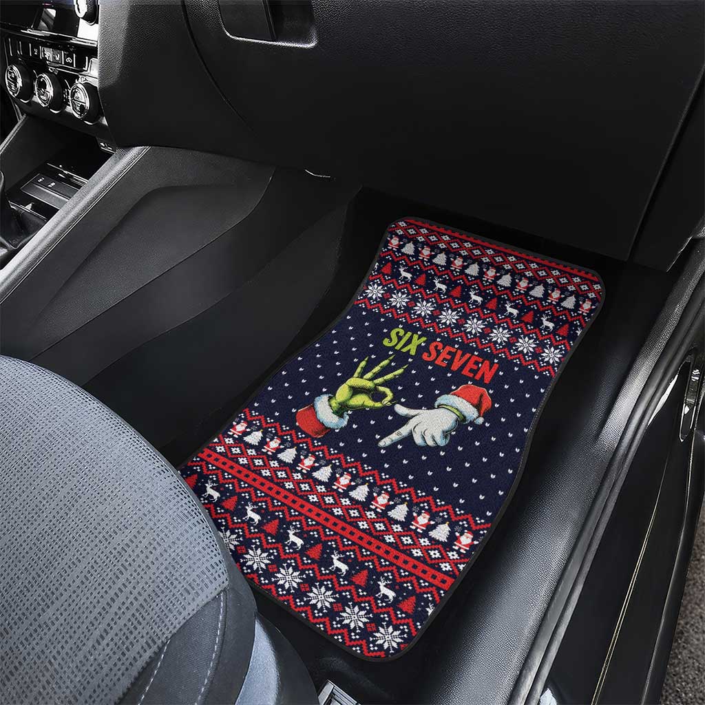 Grinch Hand Six Seven Xmas Car Mats Meme Gen Alpha Slang - Wonder Print Shop