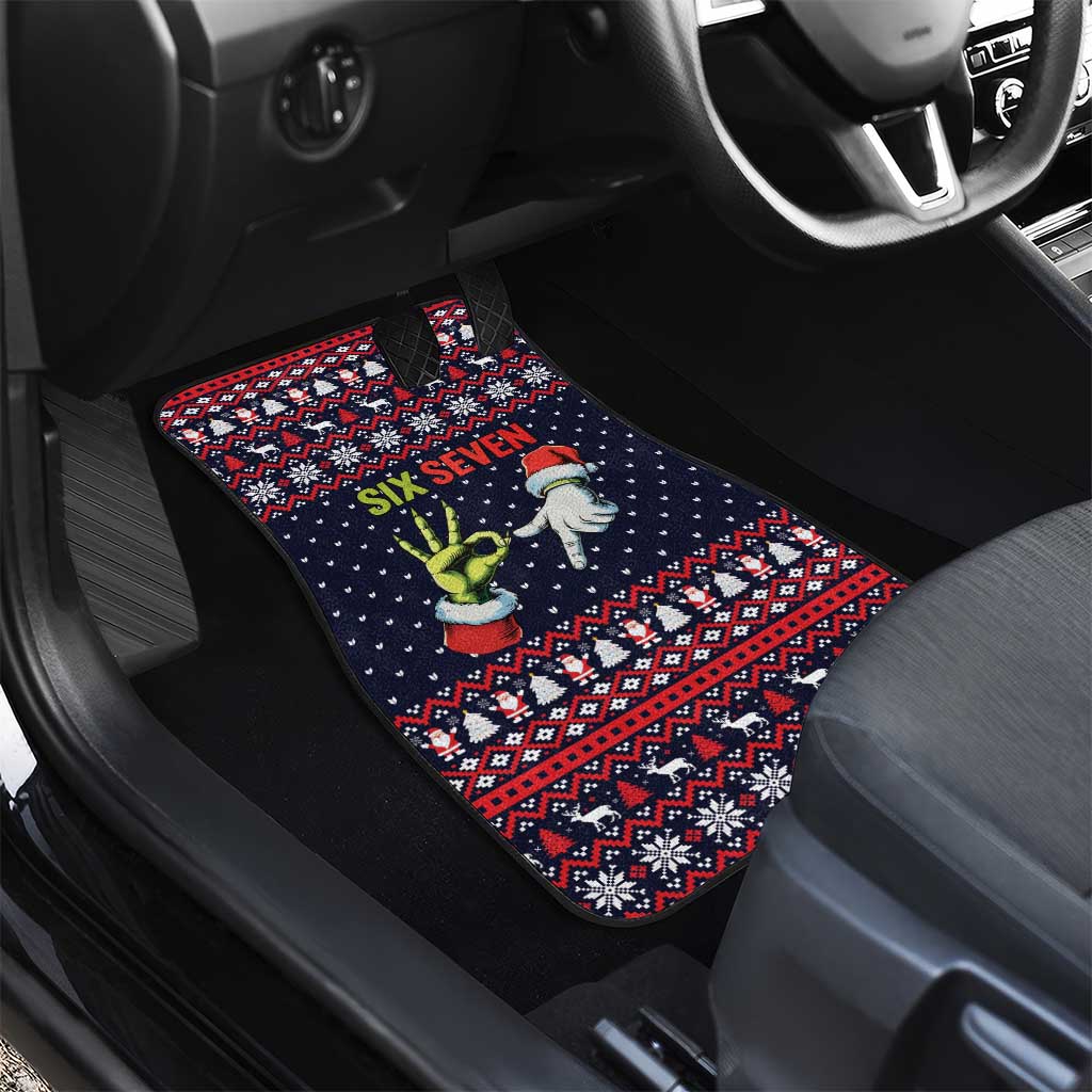 Grinch Hand Six Seven Xmas Car Mats Meme Gen Alpha Slang - Wonder Print Shop