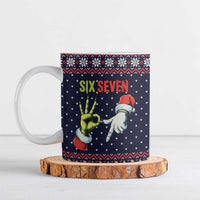Grinch Hand Six Seven Xmas Ceramic Mug Meme Gen Alpha Slang - Wonder Print Shop