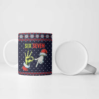 Grinch Hand Six Seven Xmas Ceramic Mug Meme Gen Alpha Slang - Wonder Print Shop