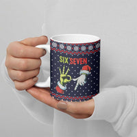 Grinch Hand Six Seven Xmas Ceramic Mug Meme Gen Alpha Slang - Wonder Print Shop
