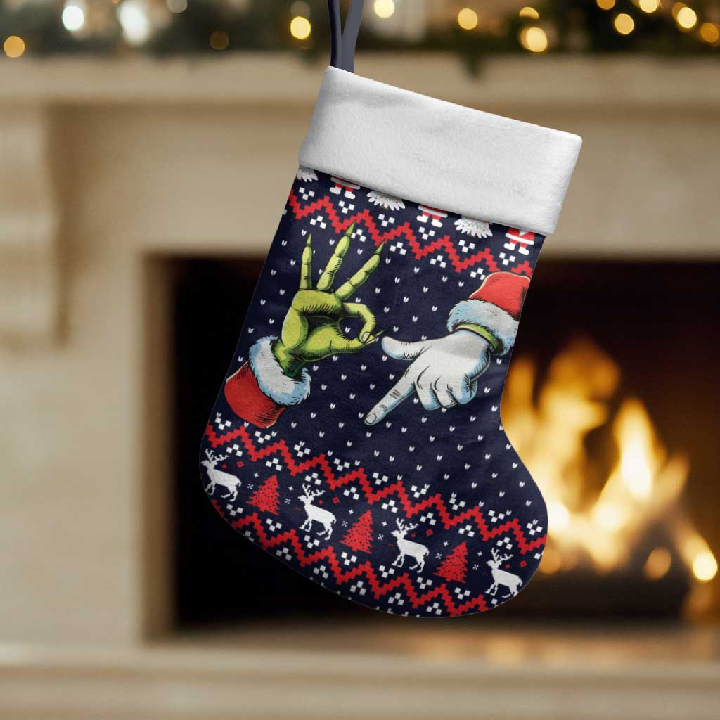 Grinch Hand Six Seven Xmas Christmas Stocking Meme Gen Alpha Slang - Wonder Print Shop