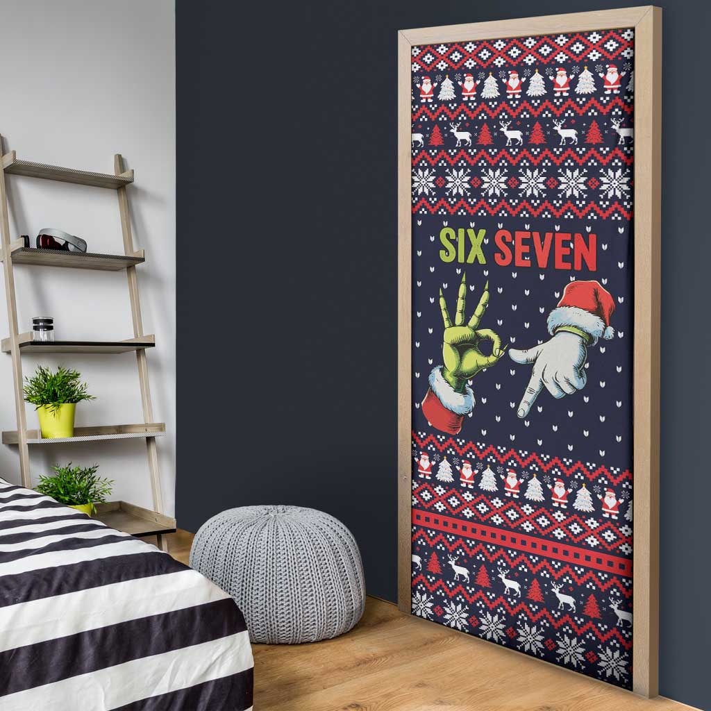Grinch Hand Six Seven Xmas Door Cover Meme Gen Alpha Slang - Wonder Print Shop