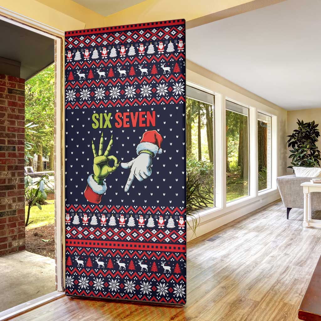 Grinch Hand Six Seven Xmas Door Cover Meme Gen Alpha Slang - Wonder Print Shop