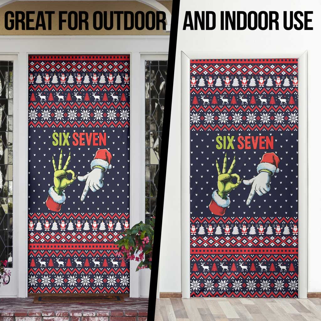 Grinch Hand Six Seven Xmas Door Cover Meme Gen Alpha Slang - Wonder Print Shop