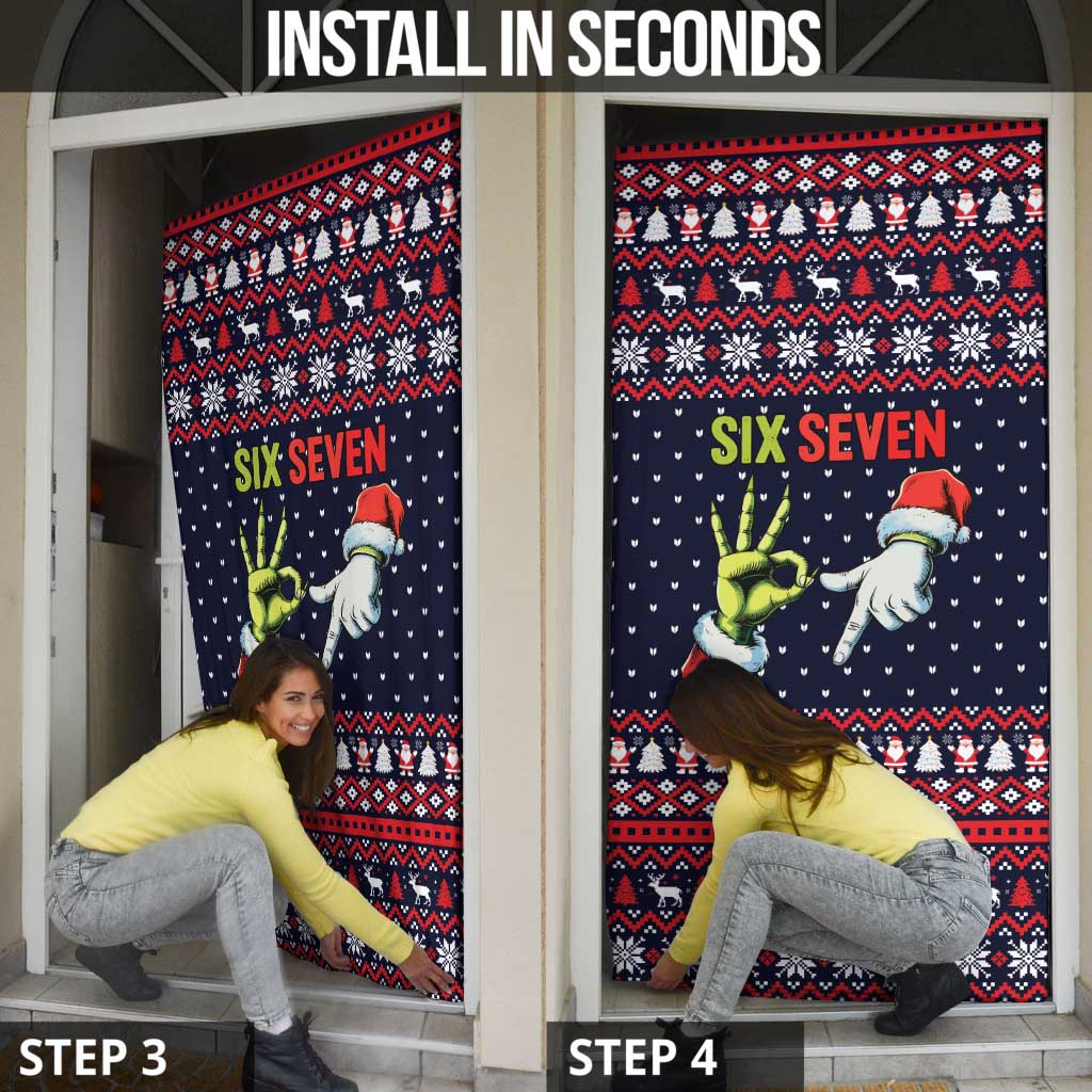 Grinch Hand Six Seven Xmas Door Cover Meme Gen Alpha Slang - Wonder Print Shop