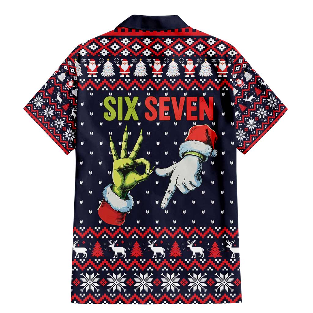 Grinch Hand Six Seven Xmas Family Matching Mermaid Dress and Hawaiian Shirt Meme Gen Alpha Slang - Wonder Print Shop