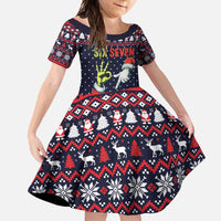 Grinch Hand Six Seven Xmas Family Matching Off Shoulder Maxi Dress and Hawaiian Shirt Meme Gen Alpha Slang - Wonder Print Shop