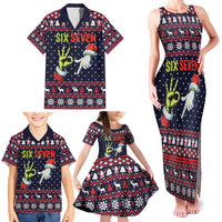 Grinch Hand Six Seven Xmas Family Matching Tank Maxi Dress and Hawaiian Shirt Meme Gen Alpha Slang - Wonder Print Shop