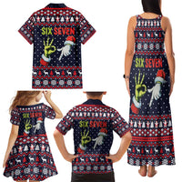 Grinch Hand Six Seven Xmas Family Matching Tank Maxi Dress and Hawaiian Shirt Meme Gen Alpha Slang - Wonder Print Shop
